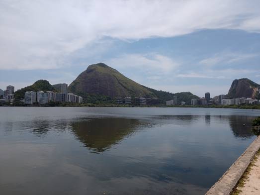 A body of water surrounded by a river

Description automatically generated